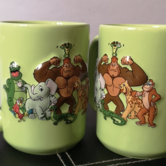 Set of Two Rainforest Cafe Mugs, 2-Sided with 3D Design, Like-new - Picture 2 of 5
